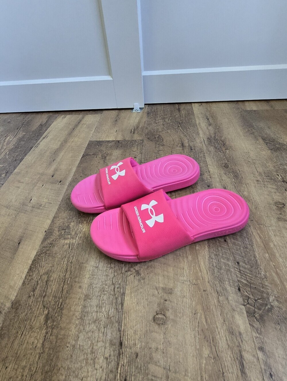 Under Armour 5 Youth Pink Ansa Slides  Flip Flops